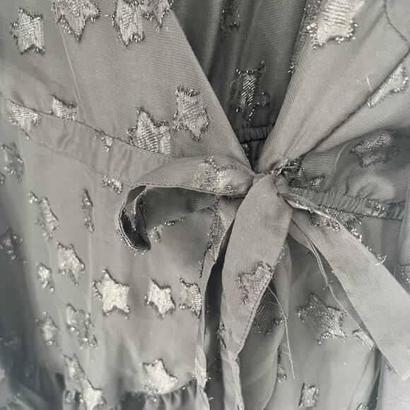 Torrid Star Surplice Ruffle Hem Wrap Top Black 3X 22-24 - Picture 5 of 8